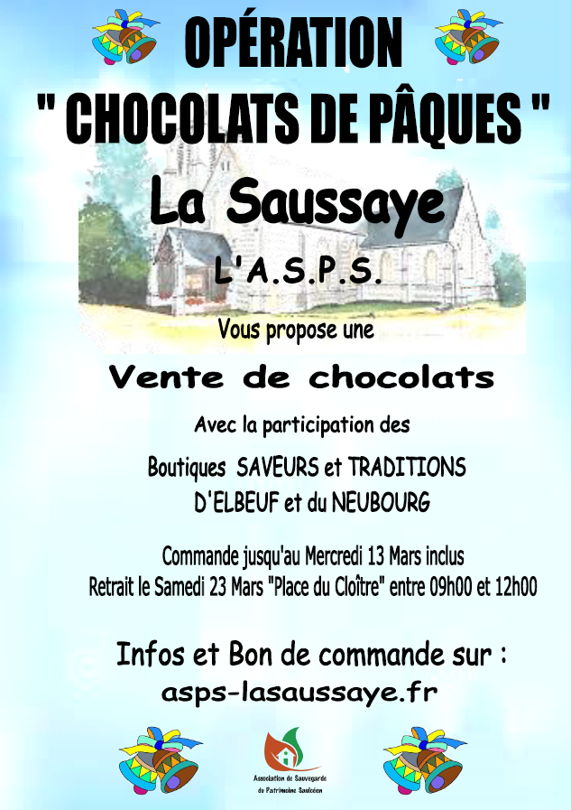 Affiche chocolats de pques 2024